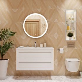 Мебель для ванной Art & Max Platino 100 подвесная, цвет белый глянец - фото 1