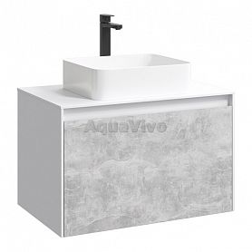 Мебель для ванной Aqwella Mobi 80, цвет белый/бетон светлый - фото 1
