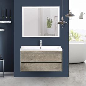 Мебель для ванной Art & Max Family 100 подвесная, цвет цемент  - фото 1