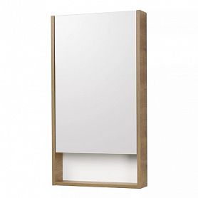 Шкаф-зеркало Акватон Сканди 45, цвет белый / дуб рустикальный - фото 1