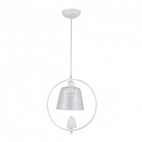 Подвесной светильник Arte Lamp Passero A4289SP-1WH, арматура белая, плафон стекло дымчатое, 34х34 см - фото 1