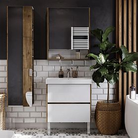 Мебель для ванной Акватон Сканди 70, цвет белый / дуб рустикальный - фото 1