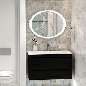 Мебель для ванной Art & Max Platino 90 подвесная, цвет серый матовый - фото 1