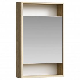 Шкаф-зеркало Aqwella City 50, цвет дуб балтийский / белый - фото 1