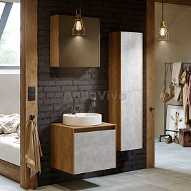 Мебель для ванной Aqwella Mobi 80, цвет дуб балтийский/бетон светлый - фото 1