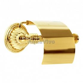 Держатель туалетной бумаги Boheme Hermitage 10350 с крышкой, цвет золото - фото 1