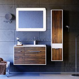 Мебель для ванной Aqwella Malaga 90, цвет крафт темный, правая - фото 1