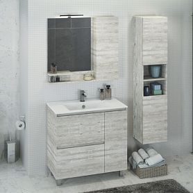 Мебель для ванной Comforty Верона 90, цвет дуб белый, с корзиной для белья - фото 1