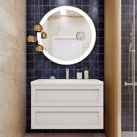 Мебель для ванной Art & Max Platino 90 подвесная, цвет белый глянец - фото 1
