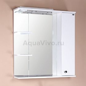 Шкаф-зеркало Оника Эльбрус 80.02, правый, с подсветкой, цвет белый - фото 1