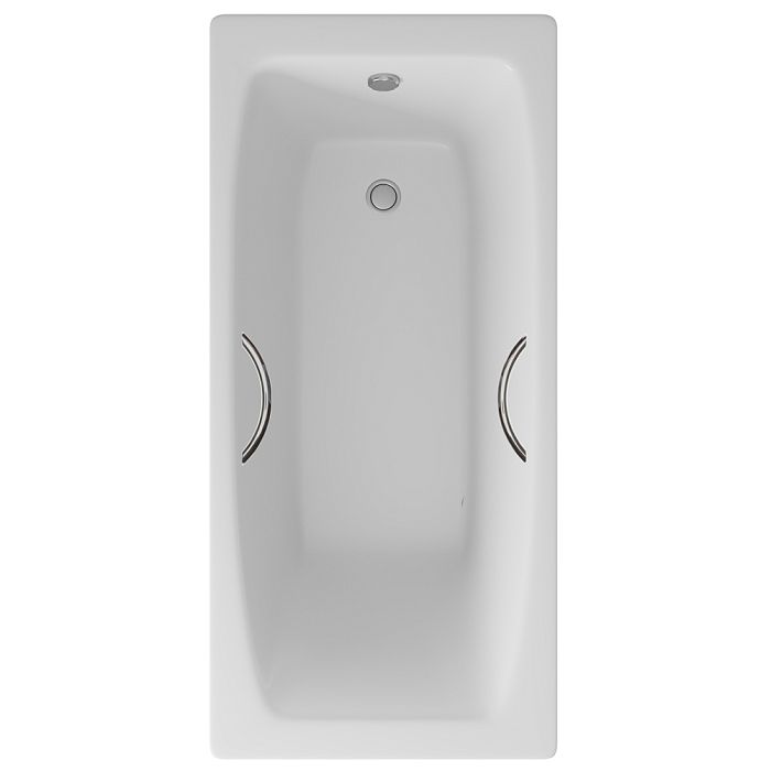 Чугунная ванна Delice Comfort Repos 150х70, с ручками, без ножек, цвет белый