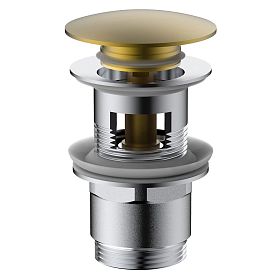 Донный клапан Vincea DPU-1B01BG для раковины, с переливом, Click Clack, цвет брашированное золото - фото 1