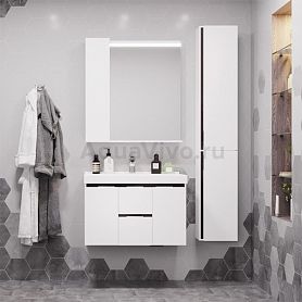 Мебель для ванной Акватон Рене 80, цвет белый / грецкий орех - фото 1