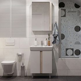 Мебель для ванной Акватон Кантри 60, цвет белый / дуб верона - фото 1