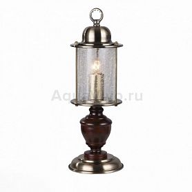 Прикроватная лампа ST Luce Volantino SL150.304.01, арматура металл / дерево, цвет бронза, коричневый, плафон стекло, цвет прозрачный - фото 1