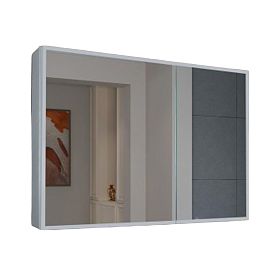 Шкаф-зеркало Esbano ES-3808D 80, с подсветкой, функцией антизапотевания, крючками для фена, цвет алюминий - фото 1
