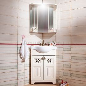 Мебель для ванной Бриклаер Кантри 60 угловой, цвет бежевый дуб прованс - фото 1