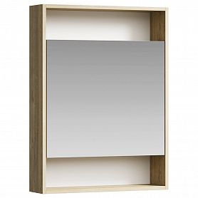 Шкаф-зеркало Aqwella City 60, цвет дуб балтийский / белый - фото 1