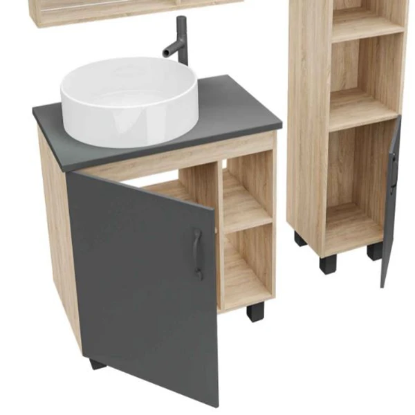 Мебель для ванной Grossman Флай 70, цвет серый / дуб сонома