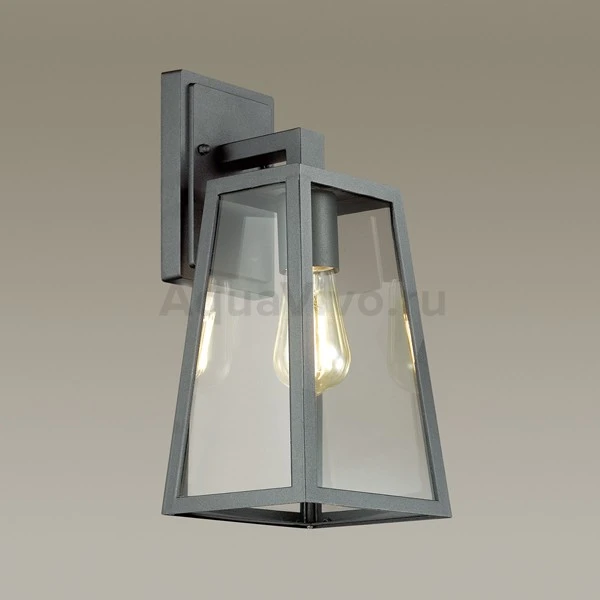 Уличный настенный светильник Odeon Light Clod 4169/1W, арматура черная, плафон стекло прозрачное, 19х35 см