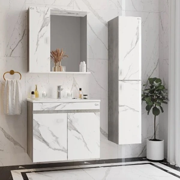 Мебель для ванной Оника Марбл 75.02, цвет мрамор / камень бетонный