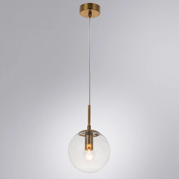 Подвесной светильник Arte Lamp Volare A1915SP-1AB, арматура бронза, плафон стекло прозрачное, 15х15 см - фото 1