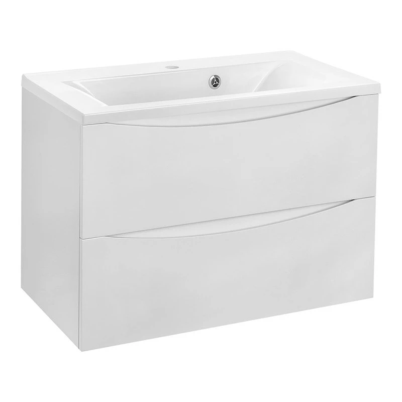 Мебель для ванной Vincea Mia 75, под раковину из искусственного камня, цвет белый глянец