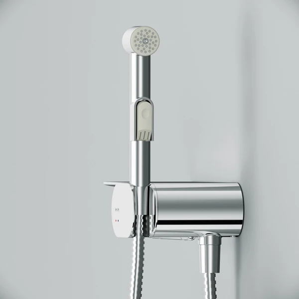 Гигиенический душ AM.PM Like F0202600, со встраиваемым смесителем, полкой и держателем туалетной бумаги, цвет хром