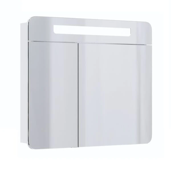 Шкаф-зеркало Оника Неаполь 80.01, с подсветкой, цвет белый