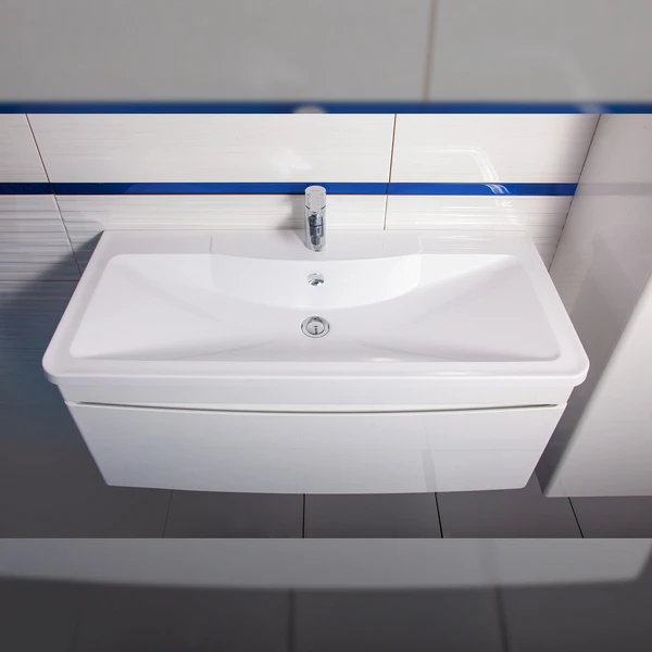 Мебель для ванной Бриклаер Вега 100 подвесная, цвет белый - фото 1