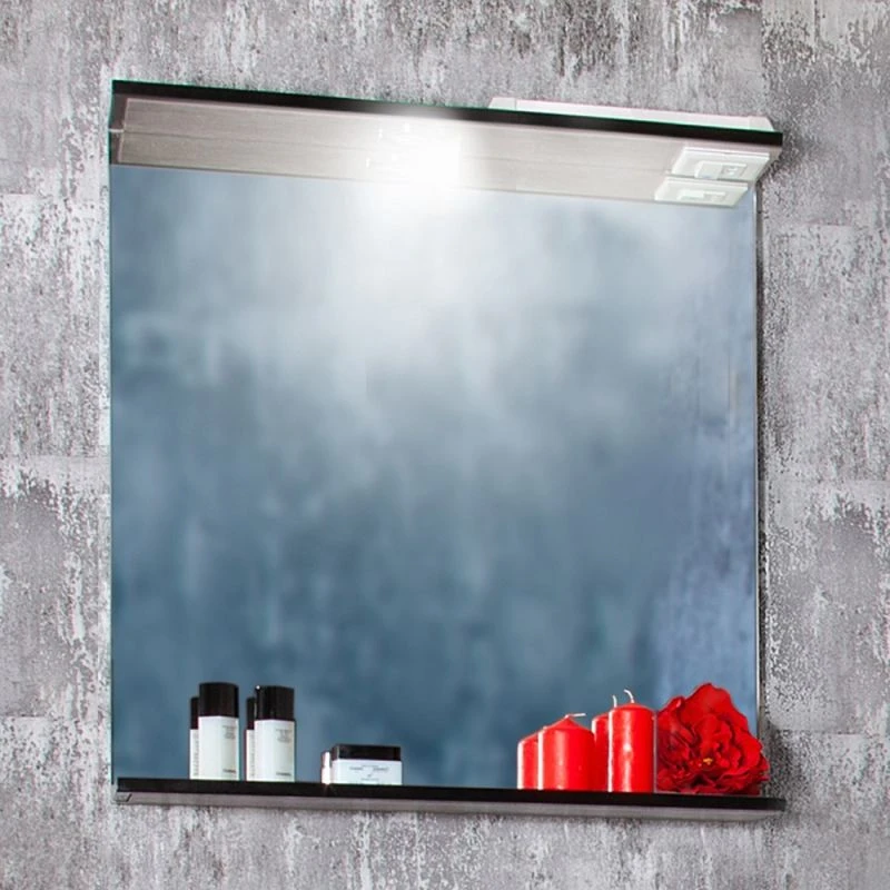 Шкаф-зеркало Бриклаер Лофт 100, с подсветкой, цвет метрополитен грей / дуб золотой - фото 1