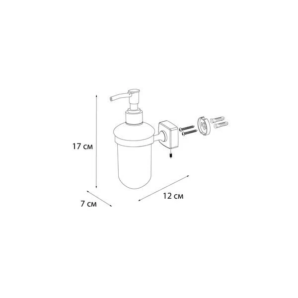 Дозатор Fixsen Kvadro FX-61312 для жидкого мыла с держателем