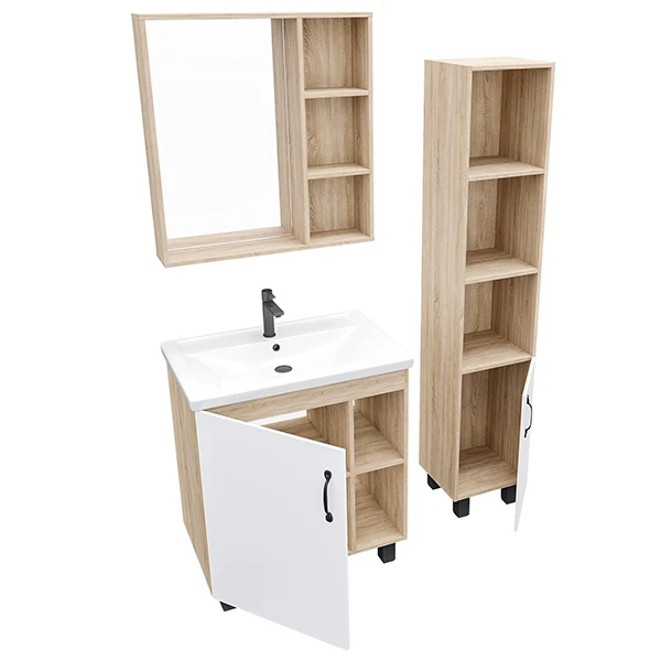 Мебель для ванной Grossman Флай 60, цвет белый / дуб сонома