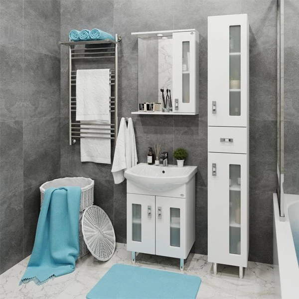 Мебель для ванной Оника Кристалл 55.18, под раковину Балтика, цвет белый - фото 1