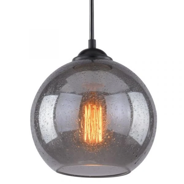 Подвесной светильник Arte Lamp Splendido A4285SP-1SM, арматура цвет черный, плафон/абажур стекло, цвет серый