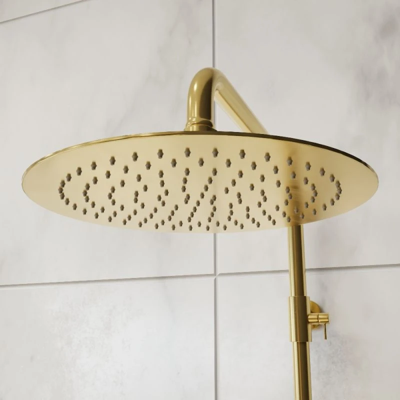 Душевая стойка RGW Shower Panels SP-31 G, с верхним душем, смесителем, цвет золото