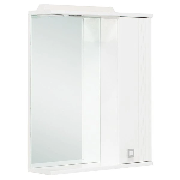 Шкаф-зеркало Оника Лига 60.01, правый, с подсветкой, цвет белый - фото 1