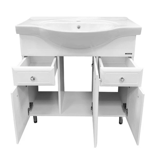 Мебель для ванной Comforty Сочи 85 с раковиной Сенеж 87, цвет белый - фото 1