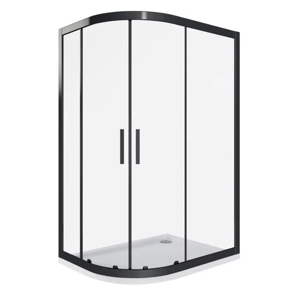 Душевой уголок Good Door Cofe R-120-C-B 120x120, стекло прозрачное, профиль черный