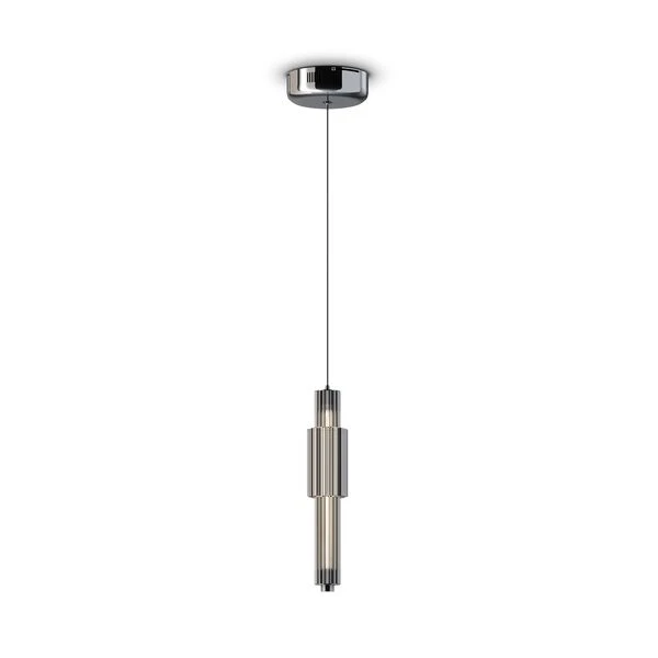 Подвесной светильник Maytoni Verticale MOD308PL-L9GR3K, арматура хром, плафон стекло серое - фото 1