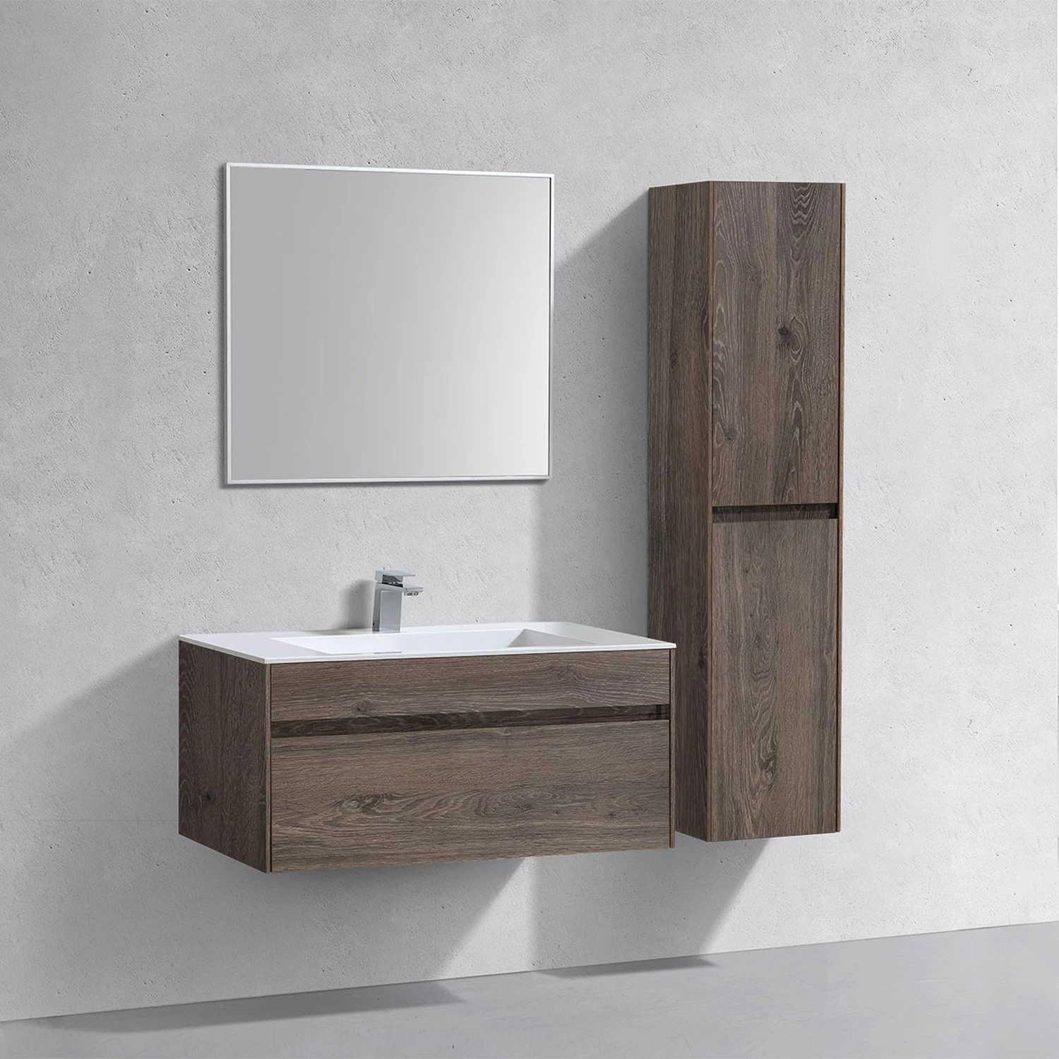 Мебель для ванной Vincea Chiara 100, с 1 ящиком, цвет темный дуб - фото 1