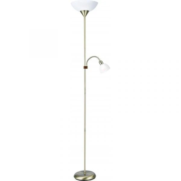 Торшер Arte Lamp Duetto A9569PN-2AB, арматура бронза, плафоны пластик белый, 30х30 см
