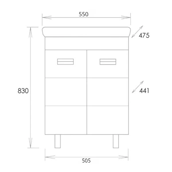 Мебель для ванной Оника Балтика-Квадро Black 55.11, цвет белый / черный