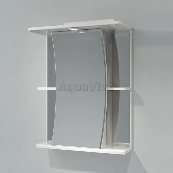 Шкаф-зеркало Какса-А Парус 55, с подсветкой, цвет белый