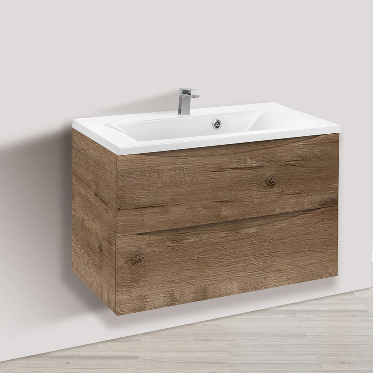 Мебель для ванной Vincea Mia 75, под раковину из искусственного камня, цвет винтажный дуб - фото 1
