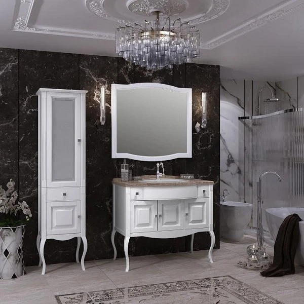 Зеркало Опадирис Лаура 120x90, цвет белый матовый
