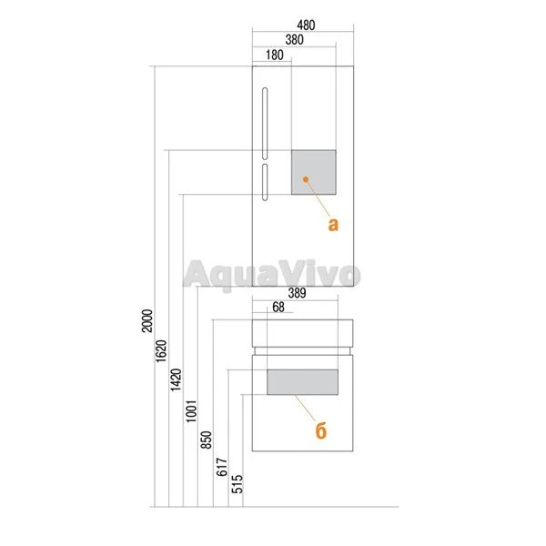 Мебель для ванной Акватон Эклипс 46 М левая, цвет белый/эбони светлый - фото 1