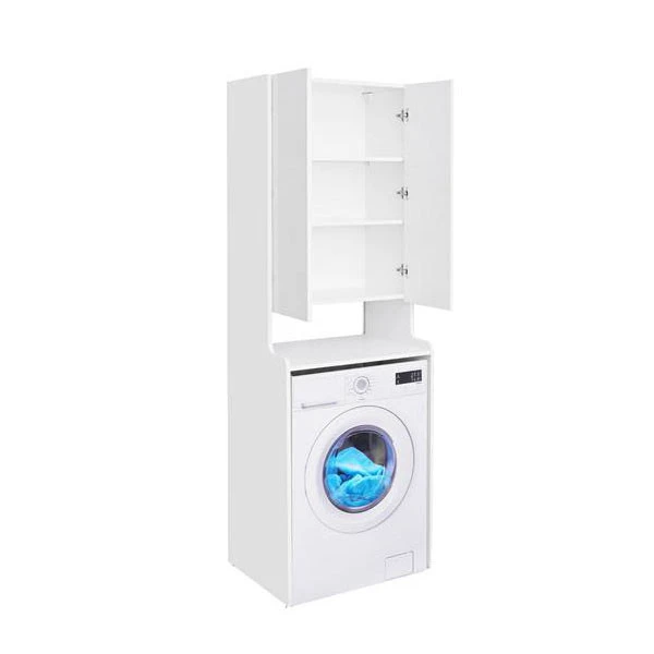 Шкаф-пенал Акватон Лондри 60 над стиральной машиной, цвет белый глянец - фото 1