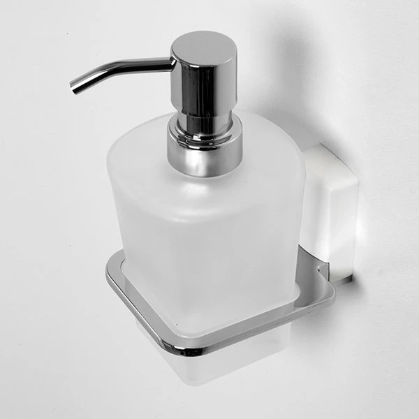 Дозатор для жидкого мыла WasserKRAFT Leine K-5099WHITE, цвет белый / хром - фото 1