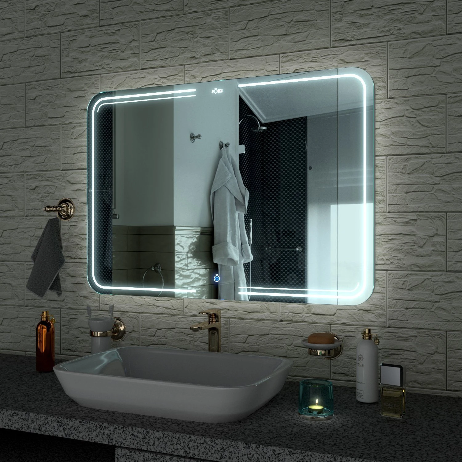 Зеркало Joki Onni 80x60, c подсветкой и диммером, функцией антизапотевания - фото 1
